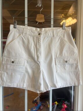 Style & Co. White Cargo Shorts with Front Flap Pockets